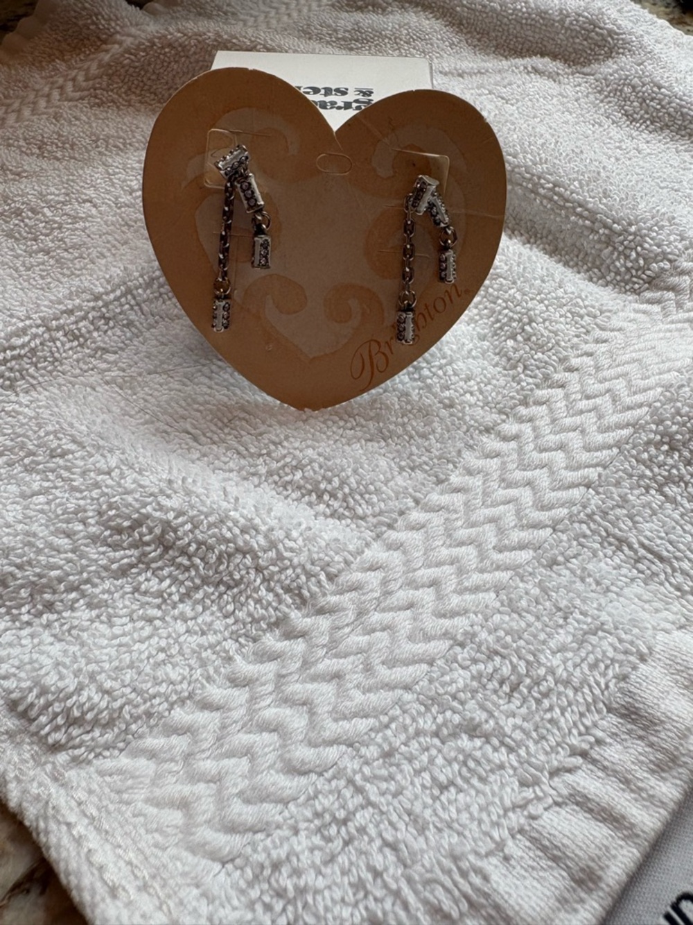 Brighton Silver Stud Earrings on Heart Card